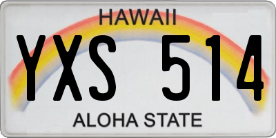 HI license plate YXS514