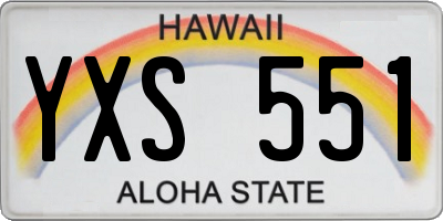 HI license plate YXS551
