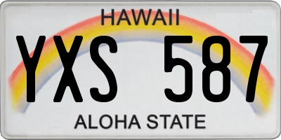 HI license plate YXS587
