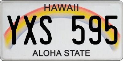 HI license plate YXS595