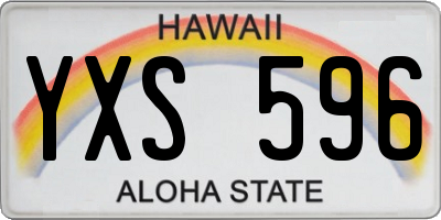 HI license plate YXS596