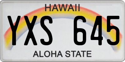 HI license plate YXS645