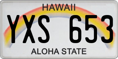 HI license plate YXS653
