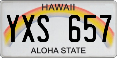 HI license plate YXS657