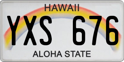 HI license plate YXS676