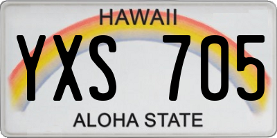 HI license plate YXS705