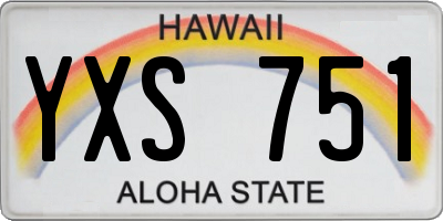 HI license plate YXS751