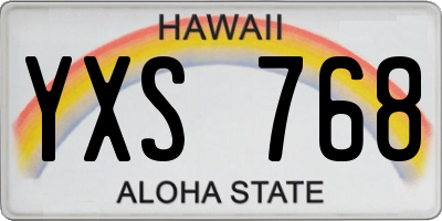 HI license plate YXS768