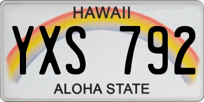 HI license plate YXS792