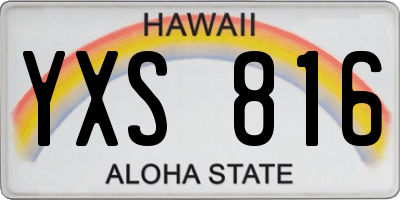 HI license plate YXS816