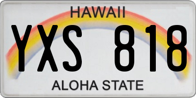HI license plate YXS818