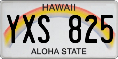 HI license plate YXS825
