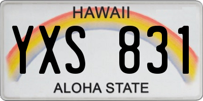 HI license plate YXS831