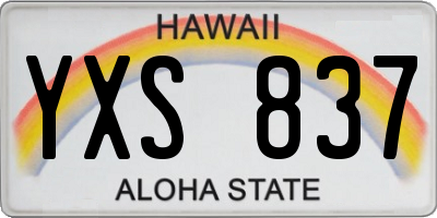 HI license plate YXS837