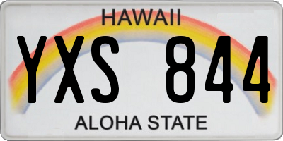 HI license plate YXS844