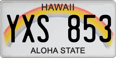 HI license plate YXS853