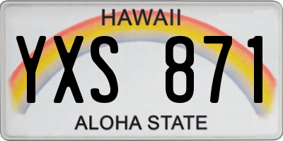 HI license plate YXS871