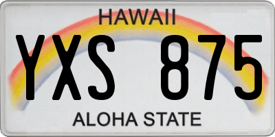 HI license plate YXS875