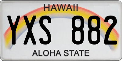 HI license plate YXS882