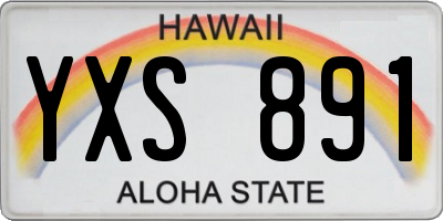 HI license plate YXS891
