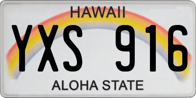 HI license plate YXS916