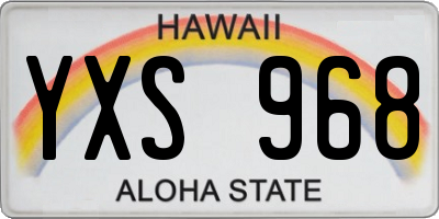 HI license plate YXS968