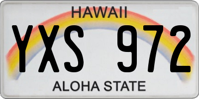 HI license plate YXS972