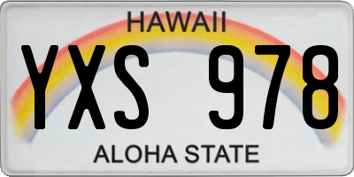 HI license plate YXS978