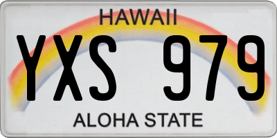 HI license plate YXS979