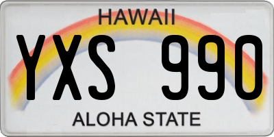 HI license plate YXS990