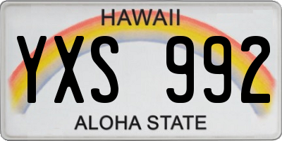 HI license plate YXS992