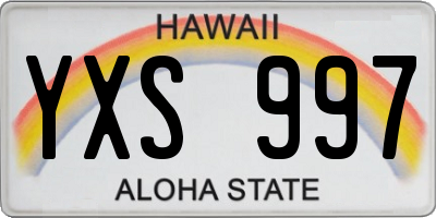 HI license plate YXS997