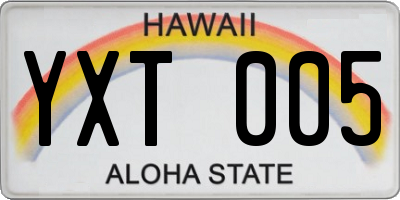 HI license plate YXT005
