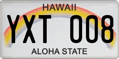 HI license plate YXT008