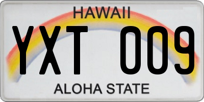 HI license plate YXT009
