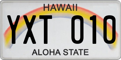 HI license plate YXT010
