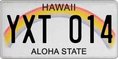HI license plate YXT014