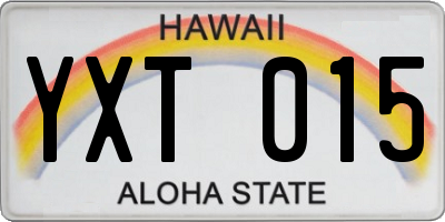 HI license plate YXT015