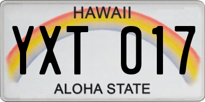 HI license plate YXT017