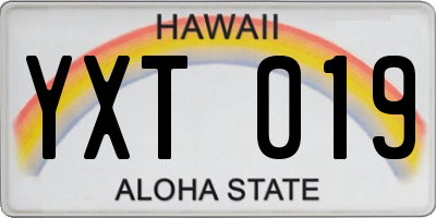 HI license plate YXT019