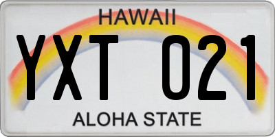 HI license plate YXT021