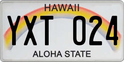HI license plate YXT024