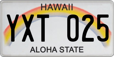 HI license plate YXT025