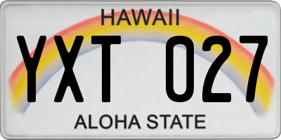 HI license plate YXT027
