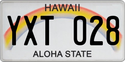 HI license plate YXT028