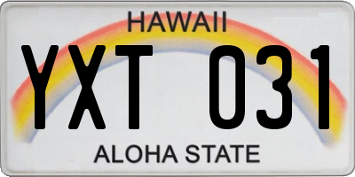 HI license plate YXT031