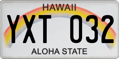 HI license plate YXT032