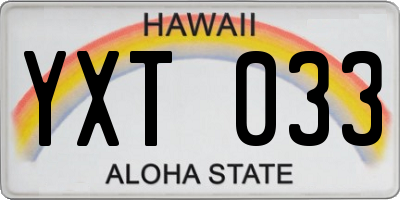 HI license plate YXT033