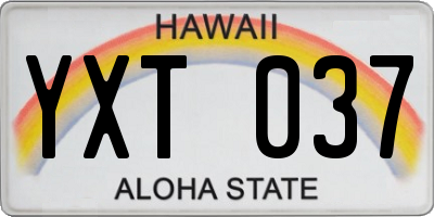 HI license plate YXT037