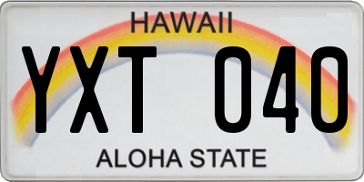 HI license plate YXT040